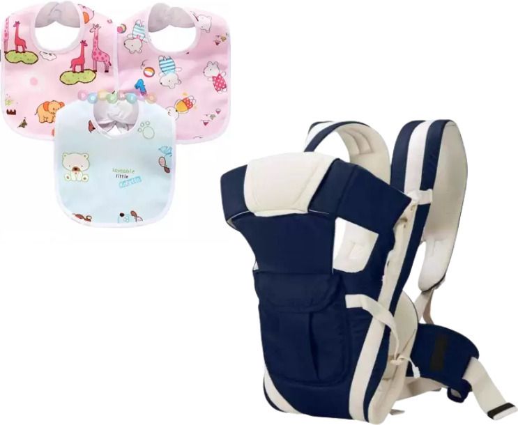 Baby Carrier Bag with 4-in-1 Positions for 0 to 3 Year Baby & Feeding Bibs/Apron Baby Carrier-image-7