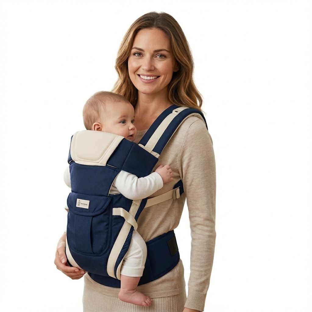 High Quality Baby Carrier Bag with Strong Belt 4 in 1 Position (Blue) Baby Carrier-image-26