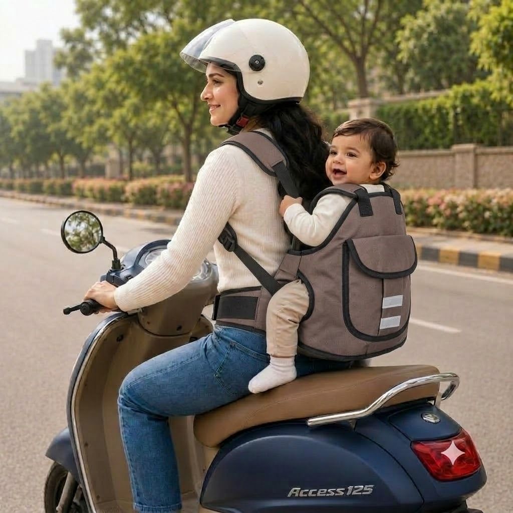 Kids Two Wheeler Safety Belt Harness for Sitting Back Adjustable Travel Straps Baby Carrier-image-9