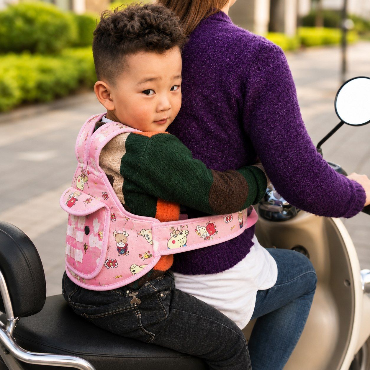Baby Safety Belt for Scooter & Bike, Adjustable Child Seat Harness for Front Baby Cuddler-image-17