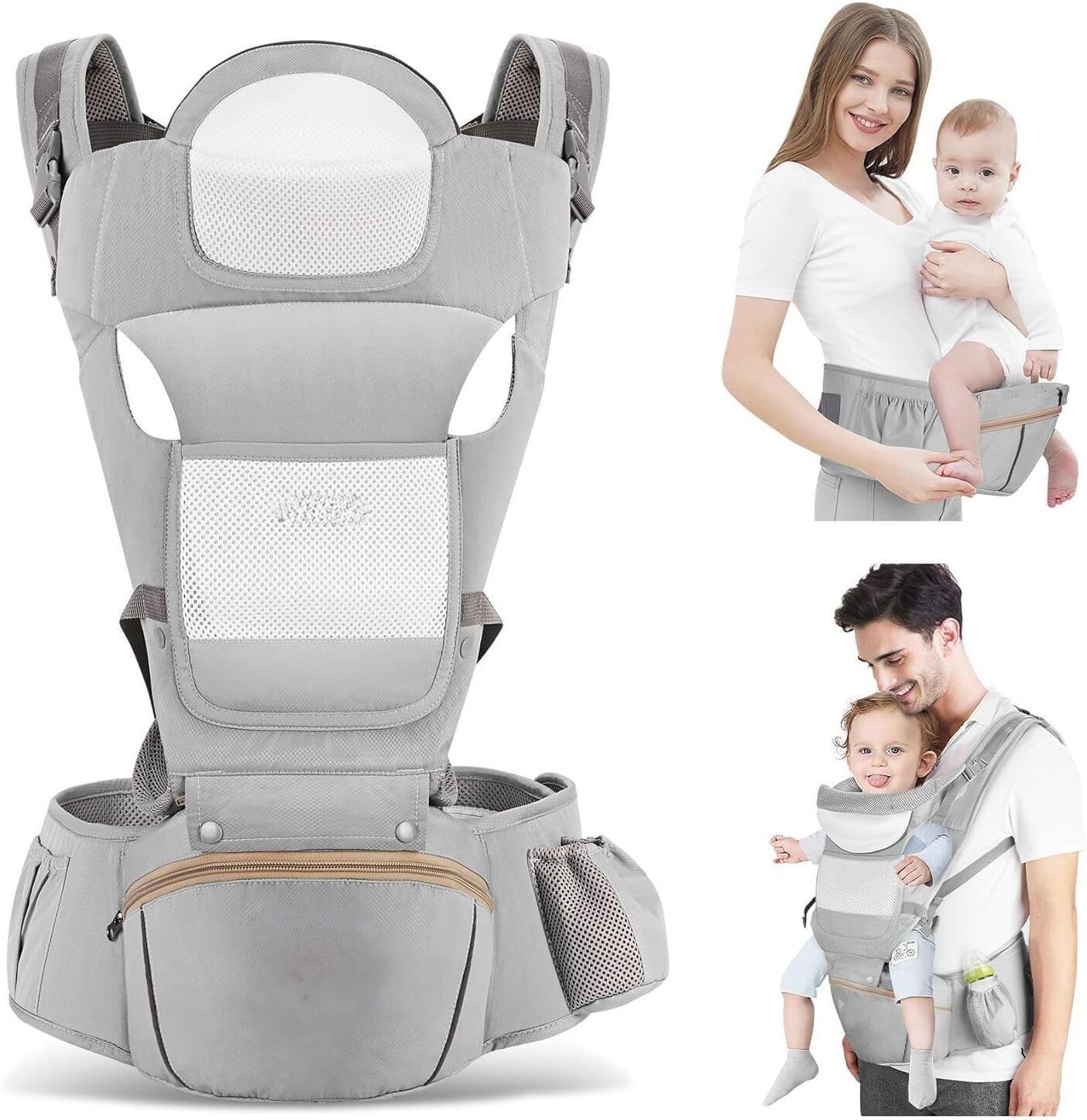 clefairy Baby Carrier with Hip Seat for Newborn to Toddler, Flip 6-in-1 Toddler Carrier Baby Carrier-picture-45