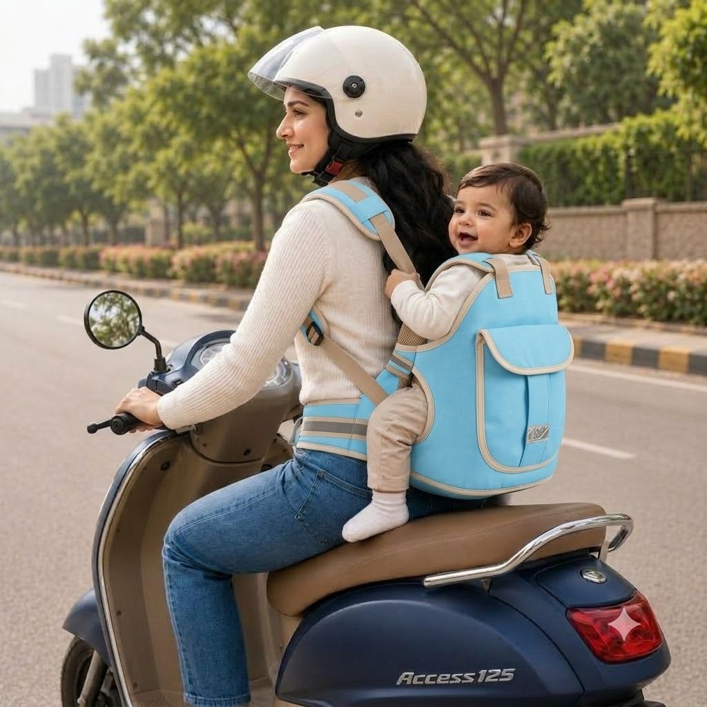 momscape Kid Two Wheeler Safety Belt for Sitting Back Adjustable Harness Strap Travel Bag Baby Carrier-picture-31