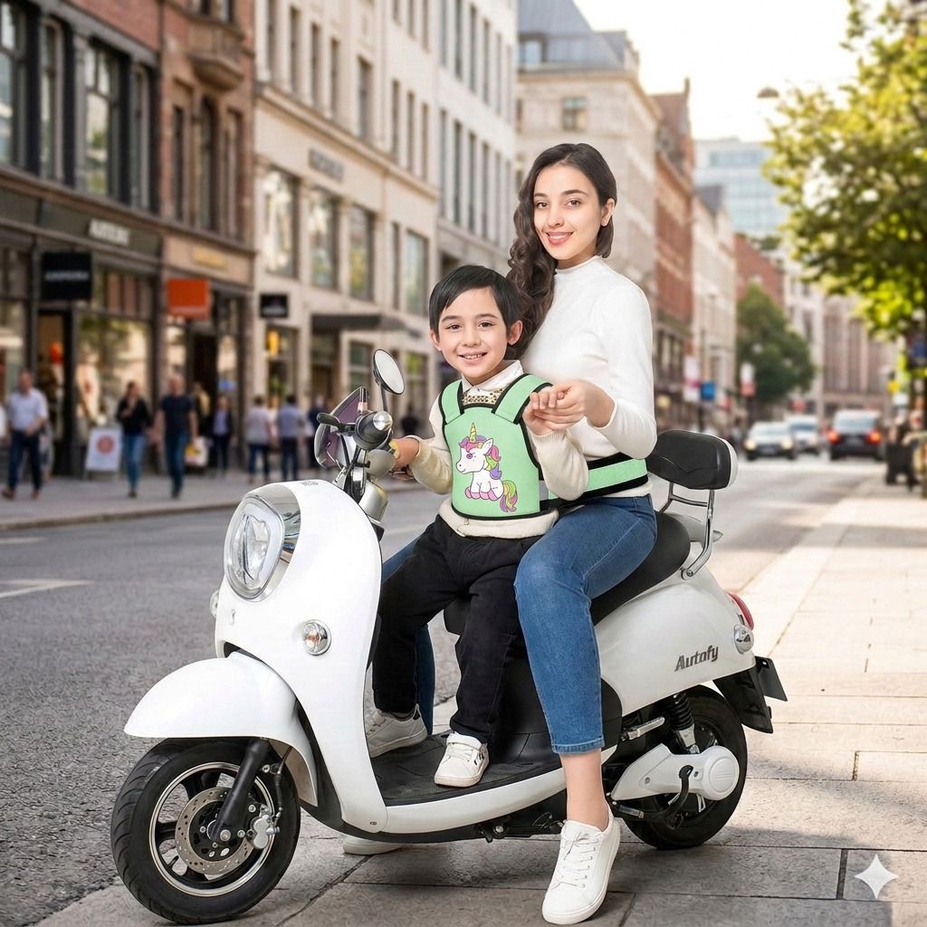 Two Wheeler Kids Safety Belt Harness for Sitting Back Adjustable Travel Straps Baby Carrier-image-5