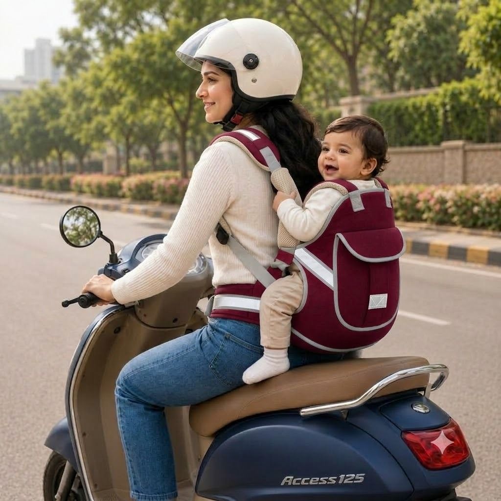 momscape Kid Two Wheeler Safety Belt for Sitting Back Adjustable Harness Strap Travel Bag Baby Carrier-picture-25