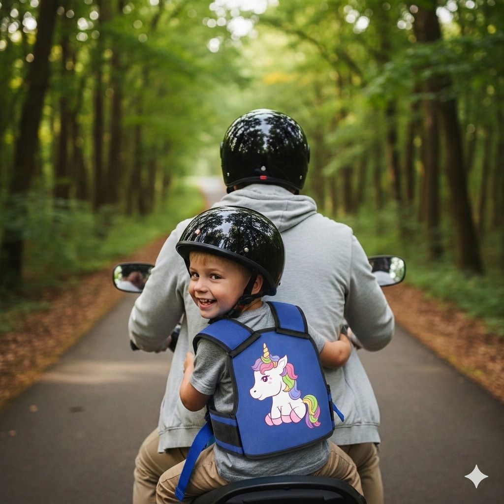 Two Wheeler Kids Safety Belt Harness for Sitting Back Adjustable Travel Straps Baby Carrier-image-47