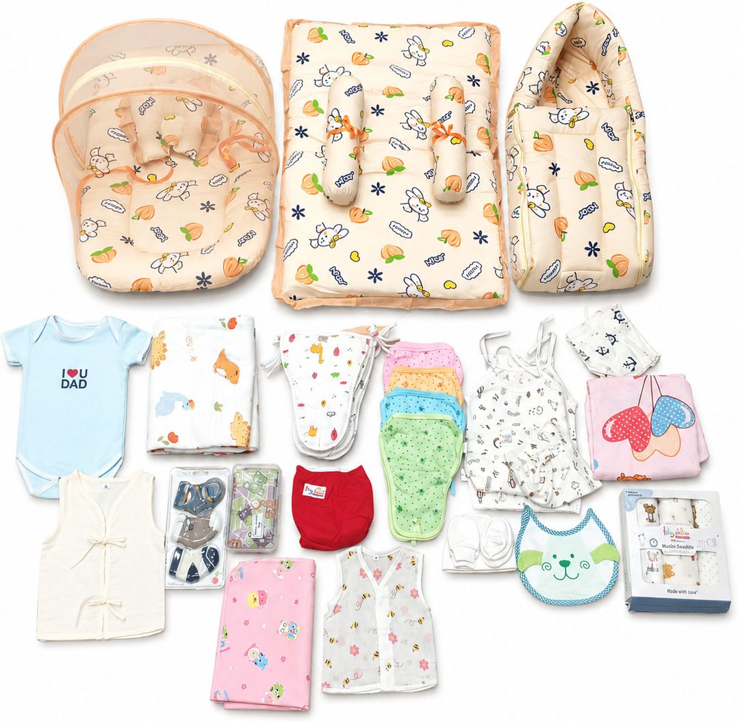 70 in 1 Premium Newborn Baby Bedding Essentials | Hospital Kit | 0–6 Months-image-13