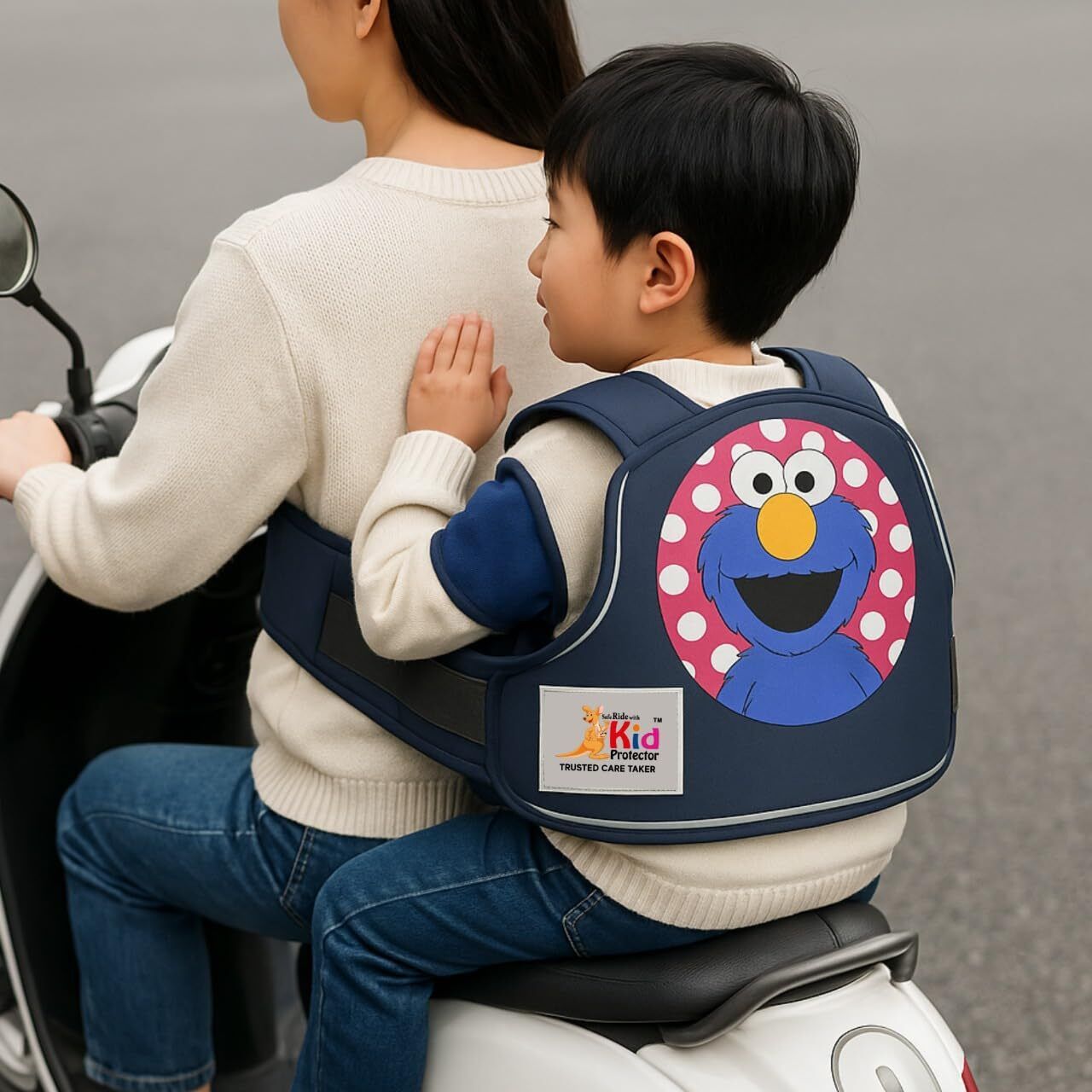 Child Safety Belt for Two-Wheeler | Adjustable 4-Point Harness | Age 2–7 Baby Cuddler-image-48