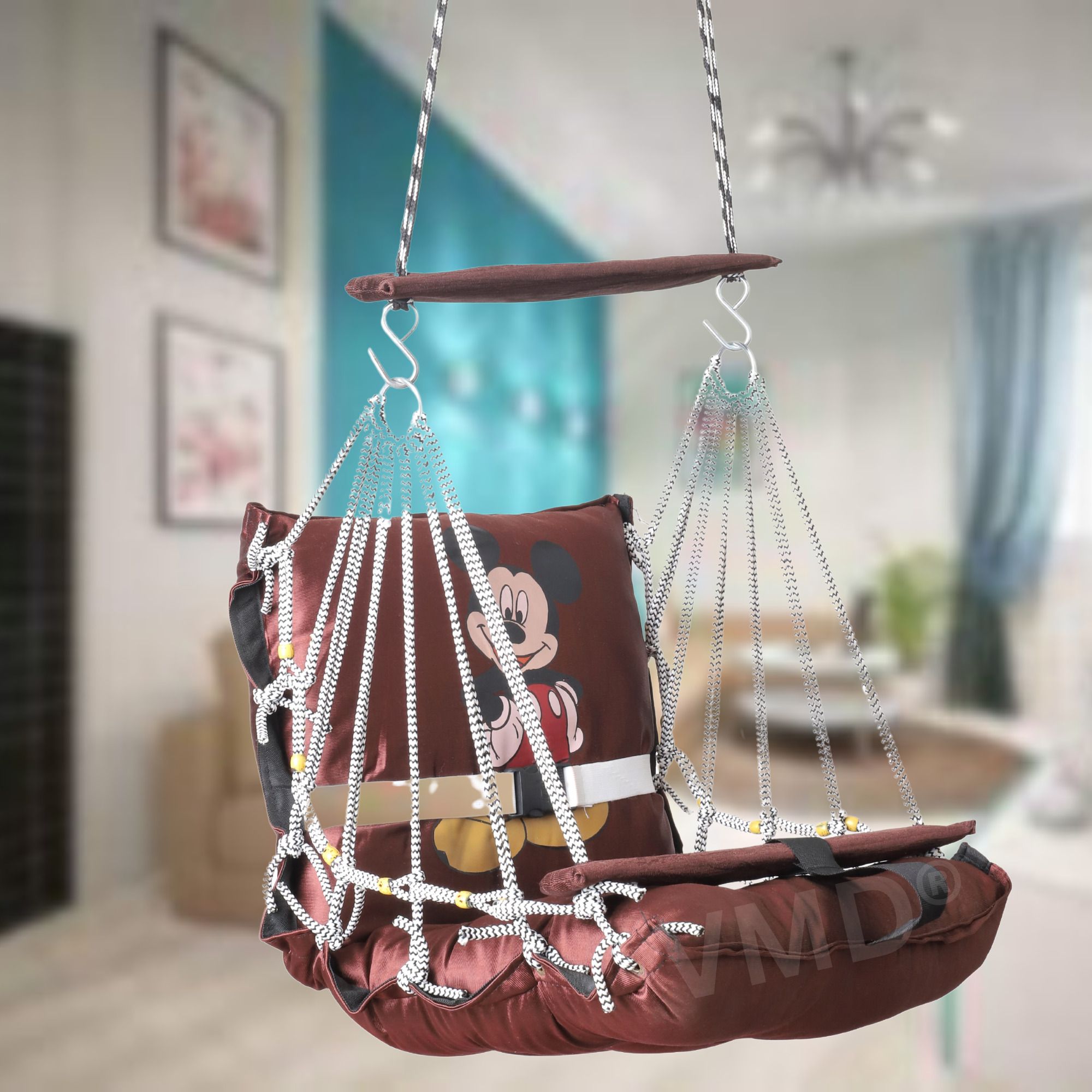 Cotton Swing Chair, JULA for Kids Folding and Washable1-6 Years with Safety Belt Baby Cuddler-image-47