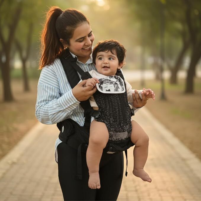 6-in-1 Premium Hipseat Baby Carrier | Adjustable | Black | 4-24M | 20kg Capacity Baby Carrier-image-25