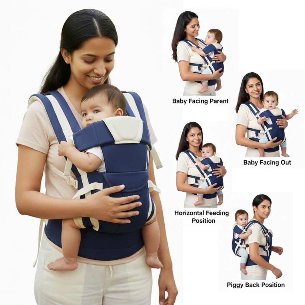 4-in-1 Multipurpose Baby Carrier for 0–24 Months with Adjustable Waist Belt Baby Carrier