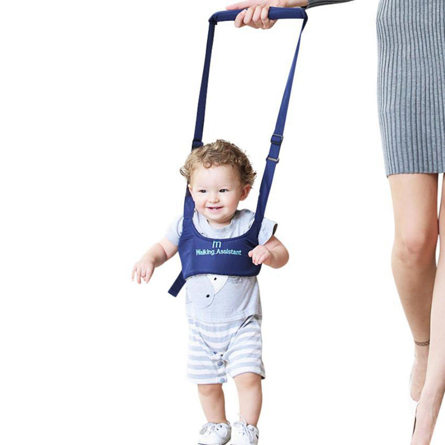 Baby Safety Harness Walking Assistant Belt for Baby, Adjustable Shoulder & Dual Foam Chest Support Helper for Infant Child (Navy Blue) Baby Carrier