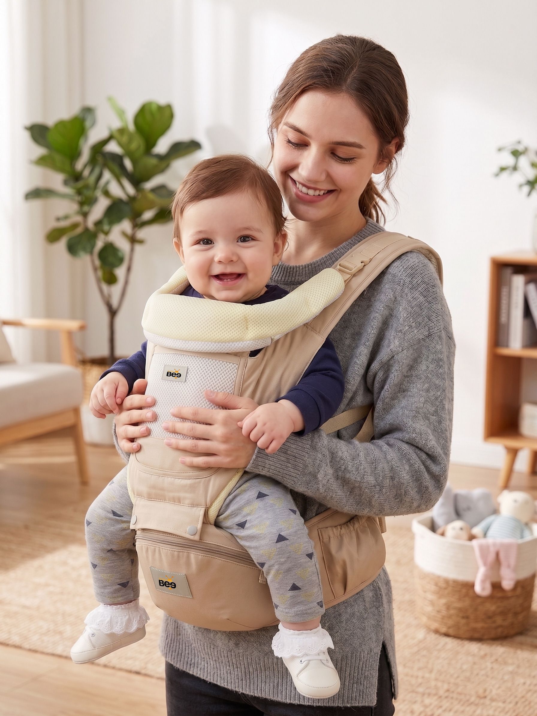 golden bee Baby carrier with Hip seat ,Multi carry Position,Ergonomic design( 4-36 months) Baby Carrier-picture-8