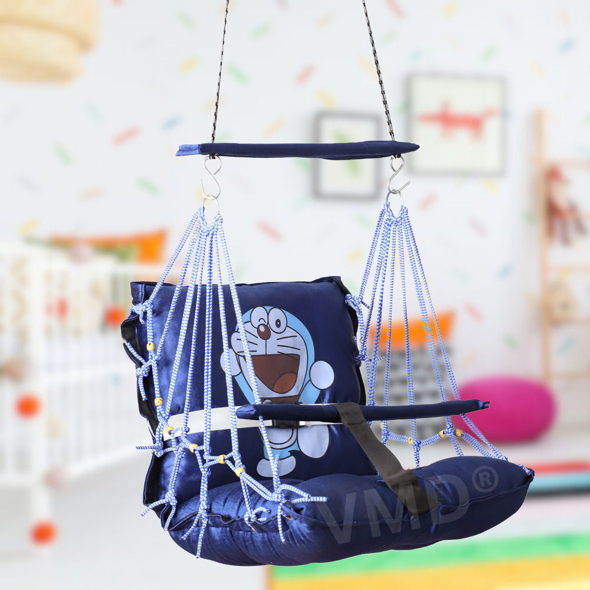 vmd Cotton Swing Chair, JULA for Kids Folding and Washable1-6 Years with Safety Belt Baby Cuddler-picture-9