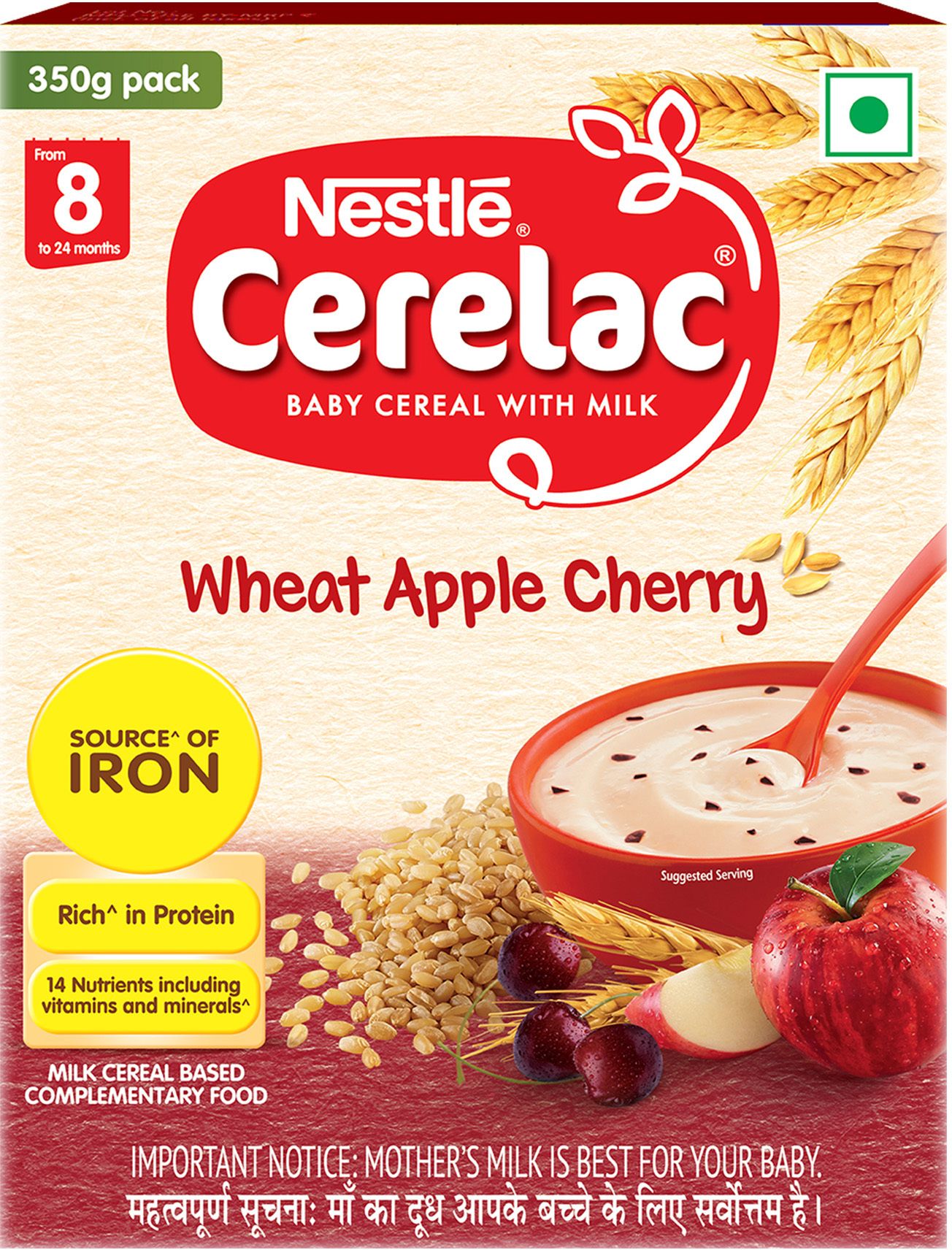 Wheat Apple Cherry Cereal From 8 to 24 Months Cereal