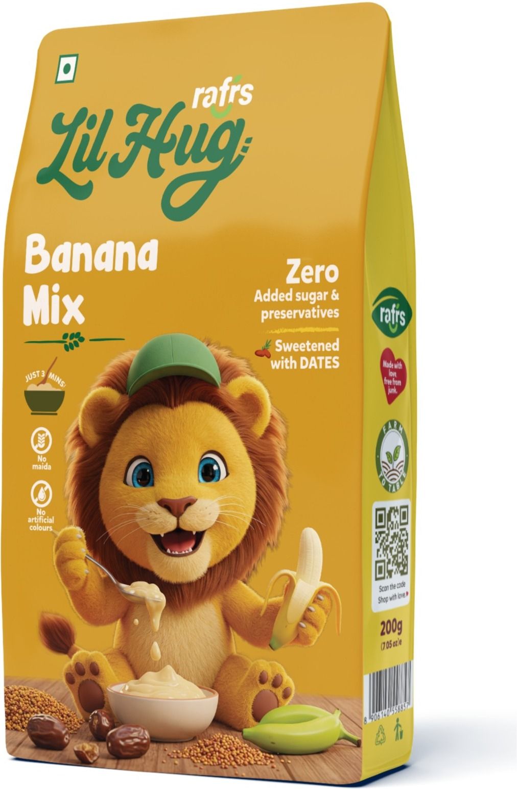 RAFRS LILHUG Raw Banana Health Mix with Dates 200g, Instant Sprouted Millet Cereal-image-16