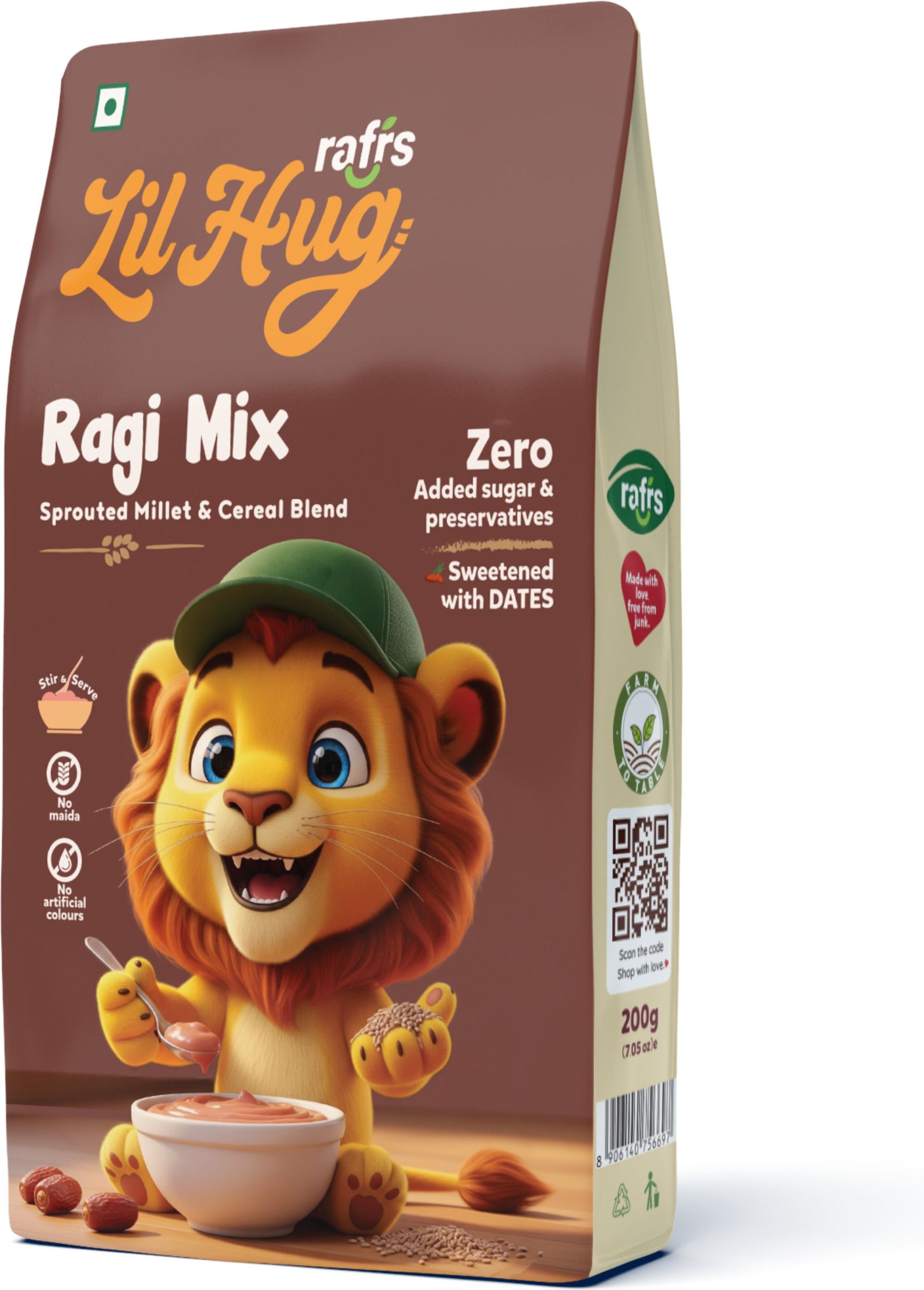 RAFRS LILHUG Ragi Mix – Sprouted Millet Blend Dates Sweetened Cereal-image-33