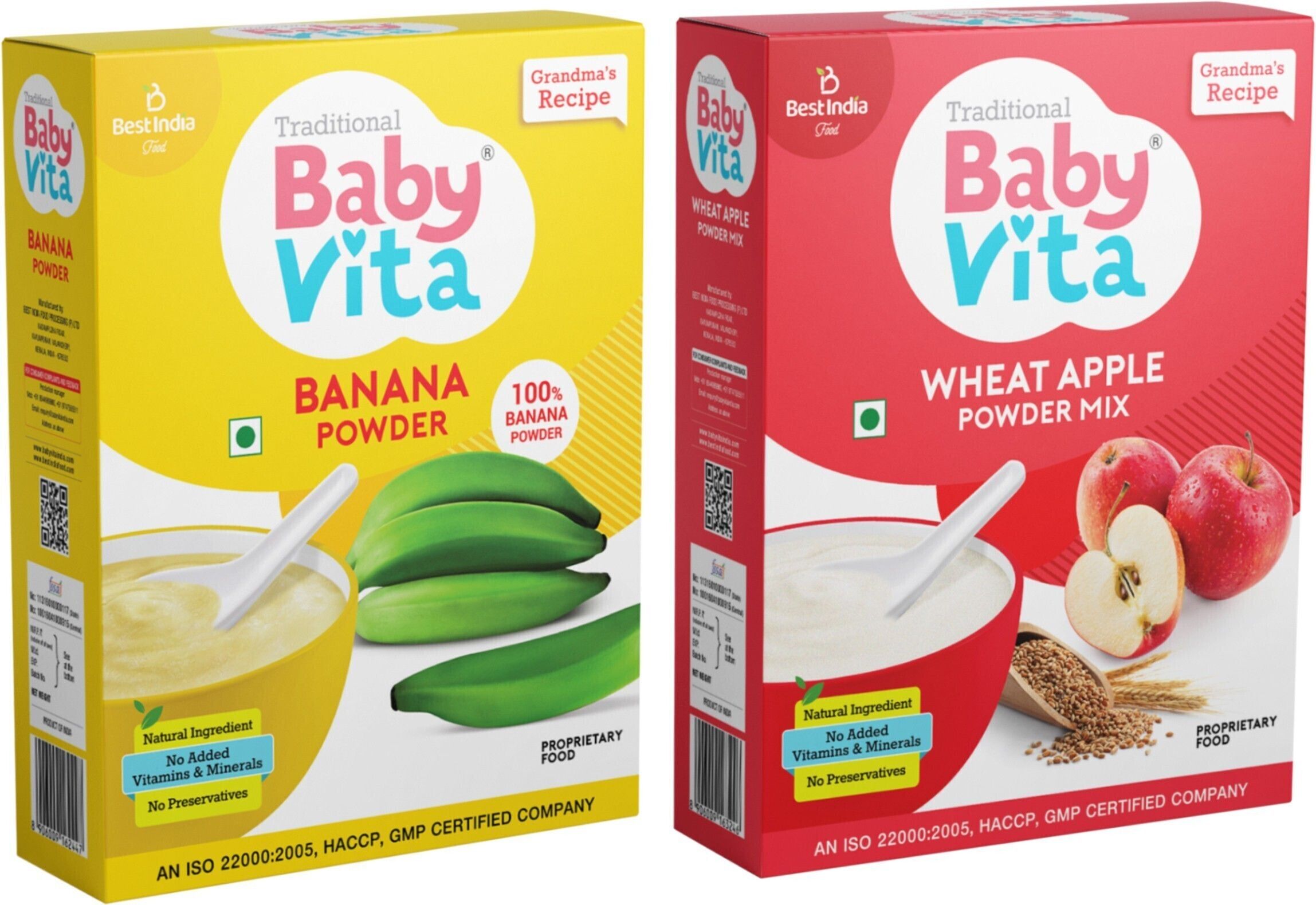 Wheat-Apple & Kerala Banana Powder Mix Combo|No Added Vitamins & Minerals Cereal-image-46