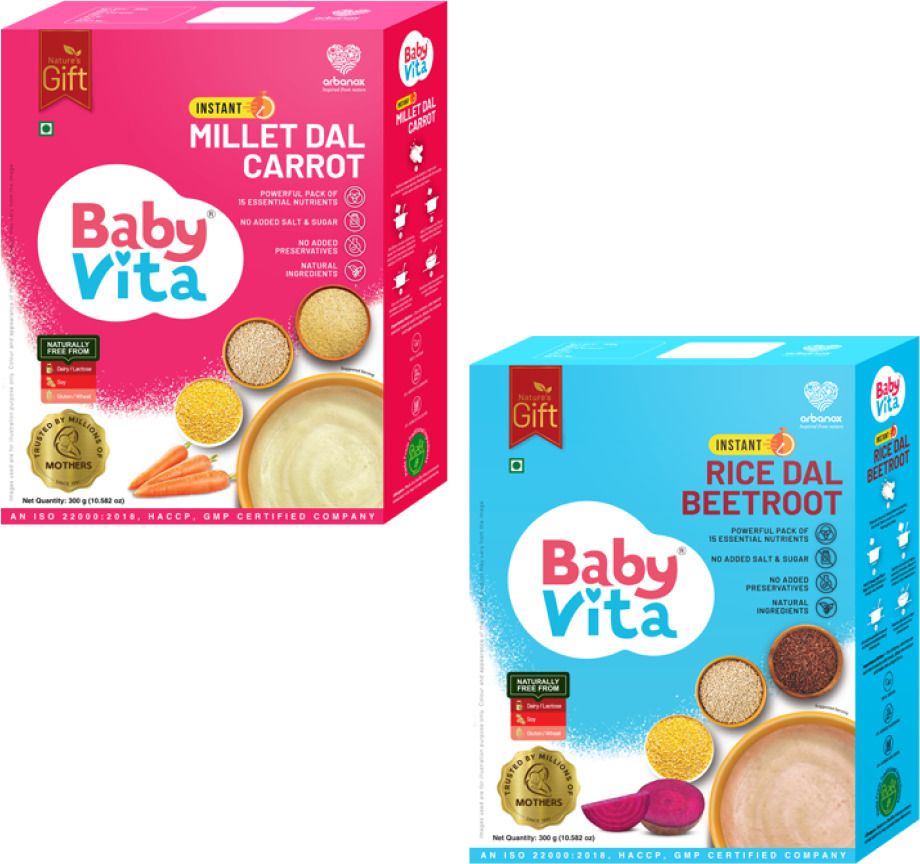 Millet Dal Carrot Mix & Rice Dal Beetroot Blend Combo Cereal