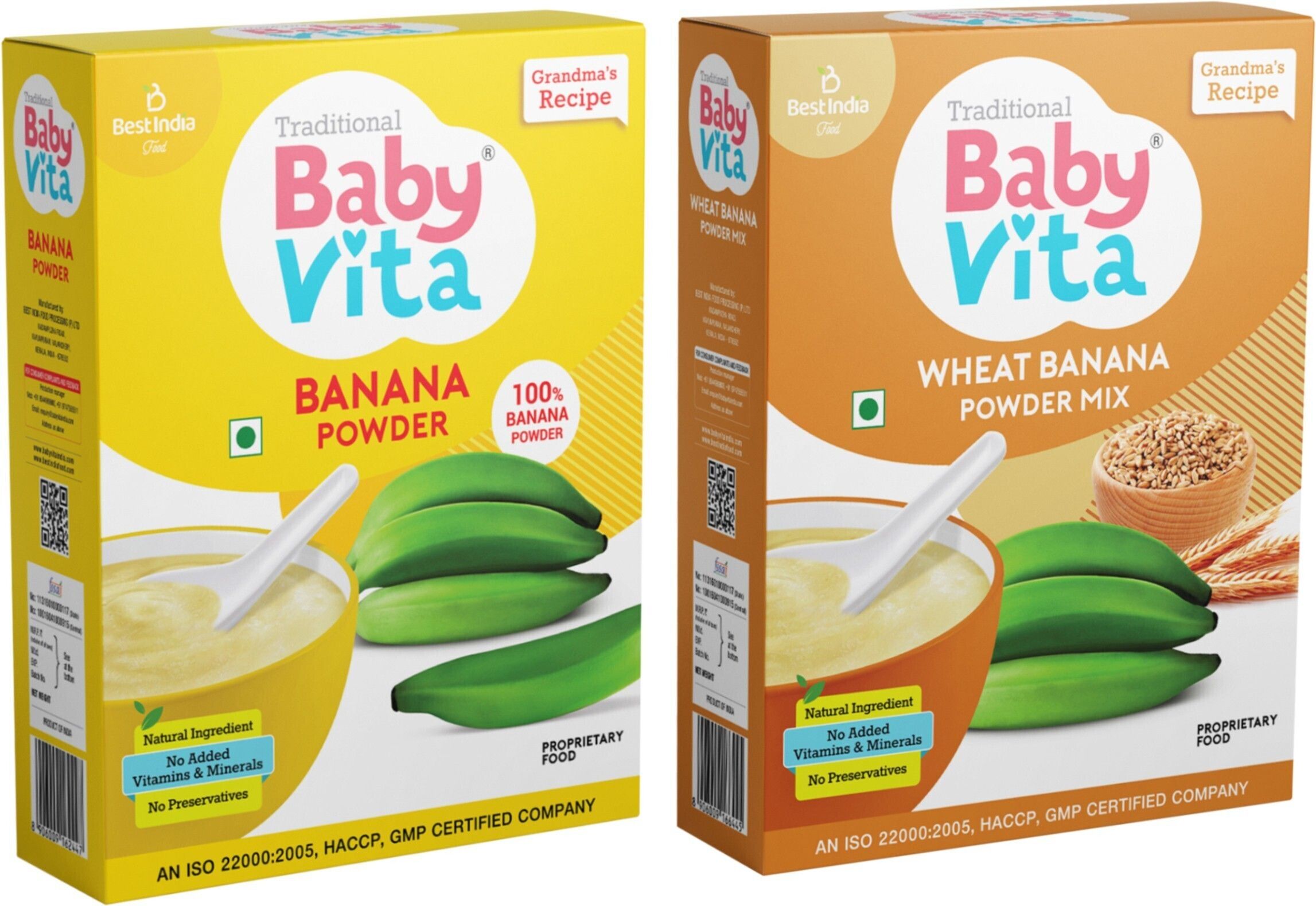 Kerala Banana(Nendra) & Wheat-Banana Powder Mix|No Added Vitamins & Minerals Cereal