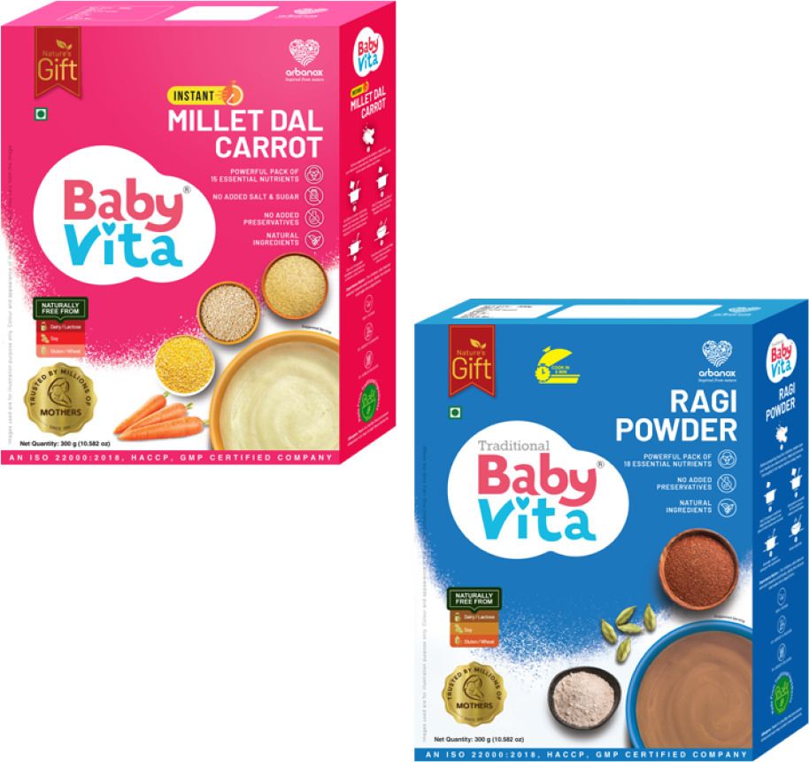 Millet Dal Carrot & Ragi Powder Mix Combo Cereal