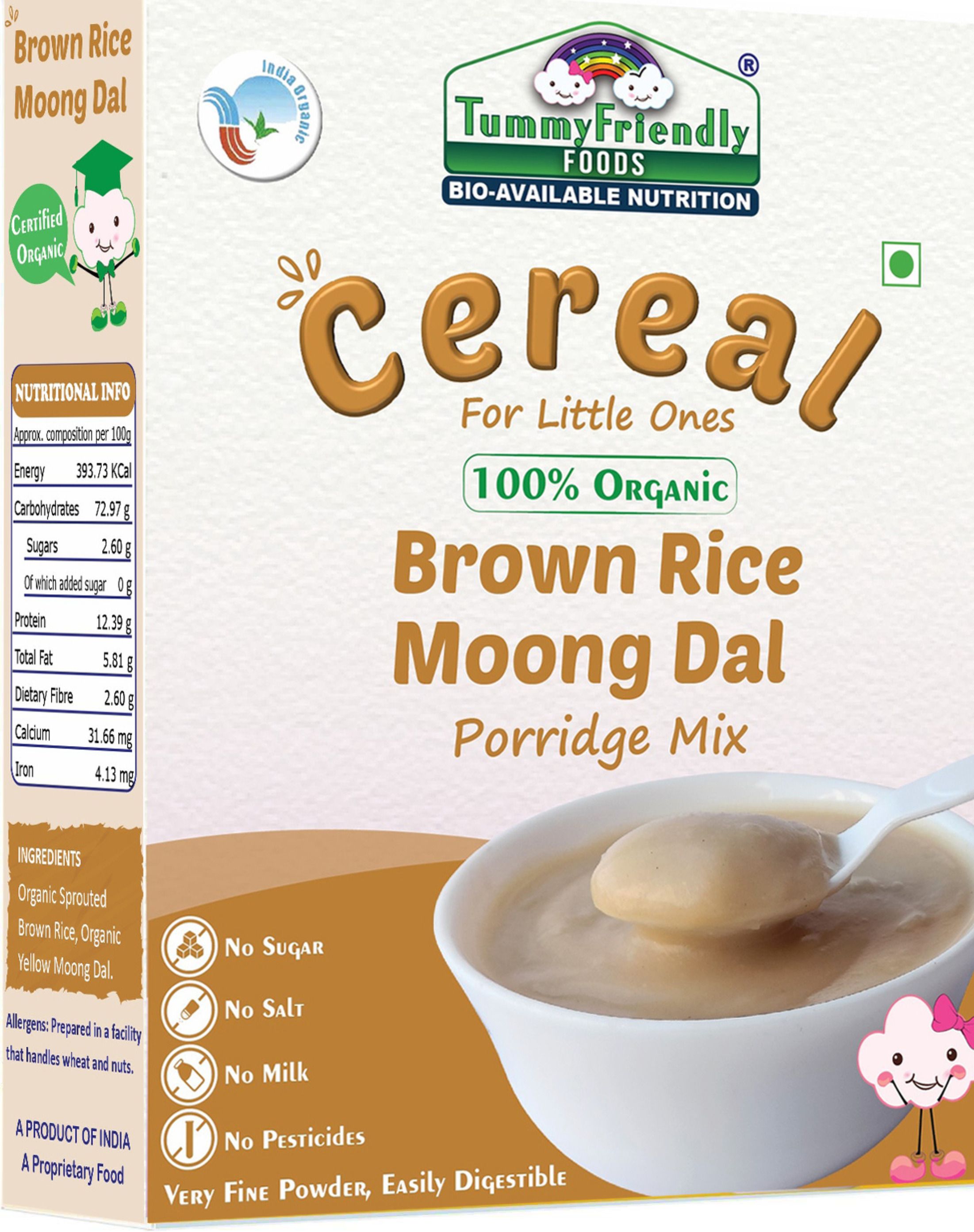 USDA Certified 100% Organic Sprouted Brown Rice, Moong Dal Porridge Mix |Excellent Weight Gain Baby Food|Made of Sprouted Whole Grain Brown Rice | 200g Cereal-image-19