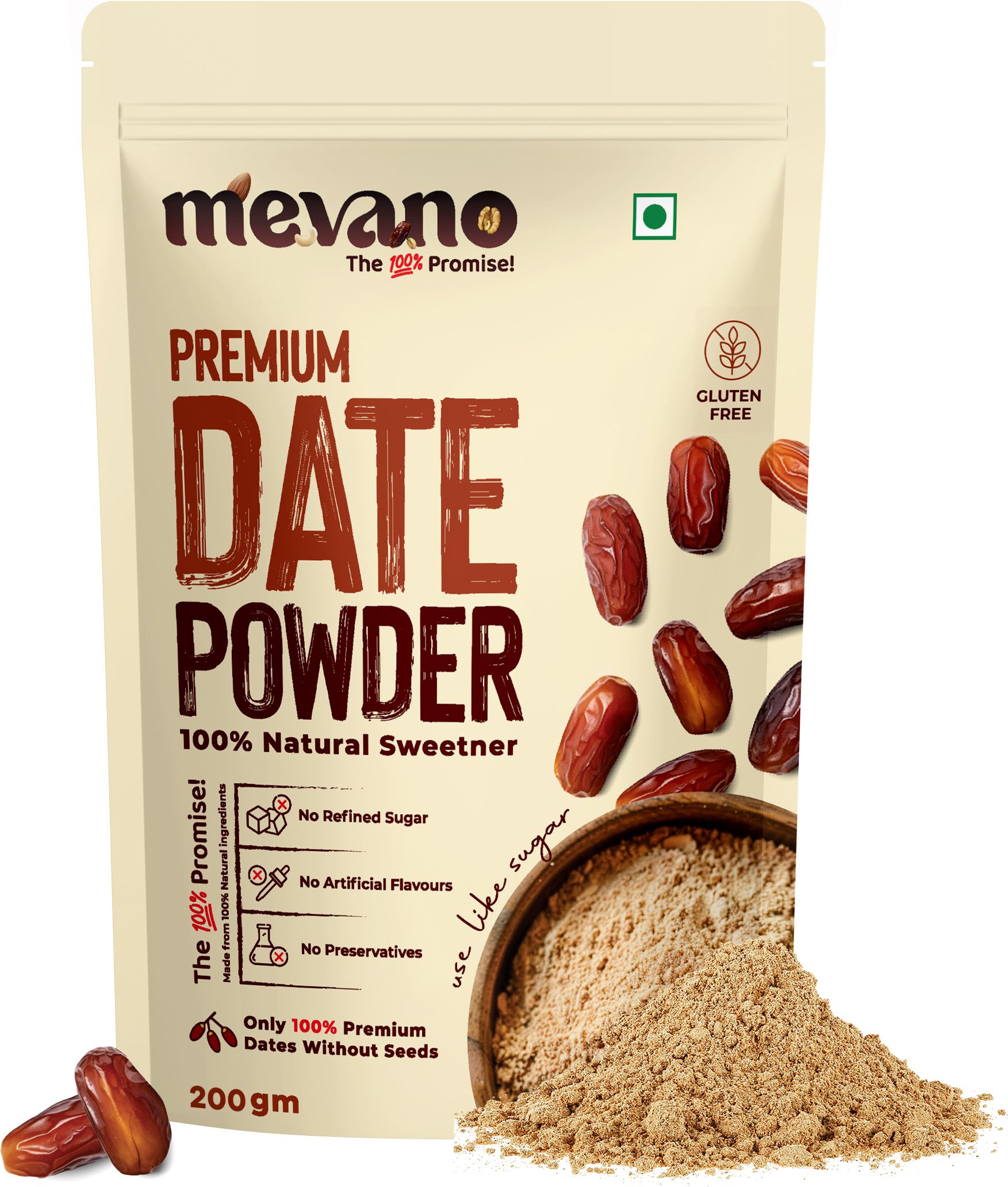 Seedless Arabian Date Powder (Khajoor) Natural Sweetener Dried Dates Powder Cereal