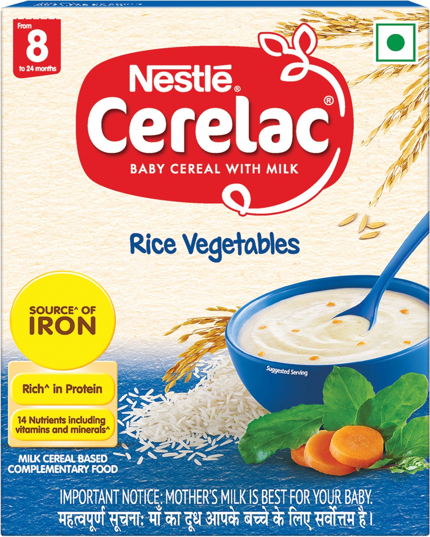 Baby with Milk,Rice Vegetables Cereal