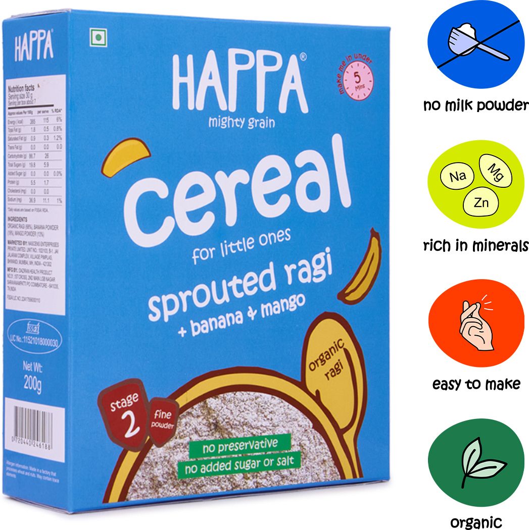 Organic Sprouted Ragi, Mango+Banana porridge mix cereal, baby food Cereal-image-35