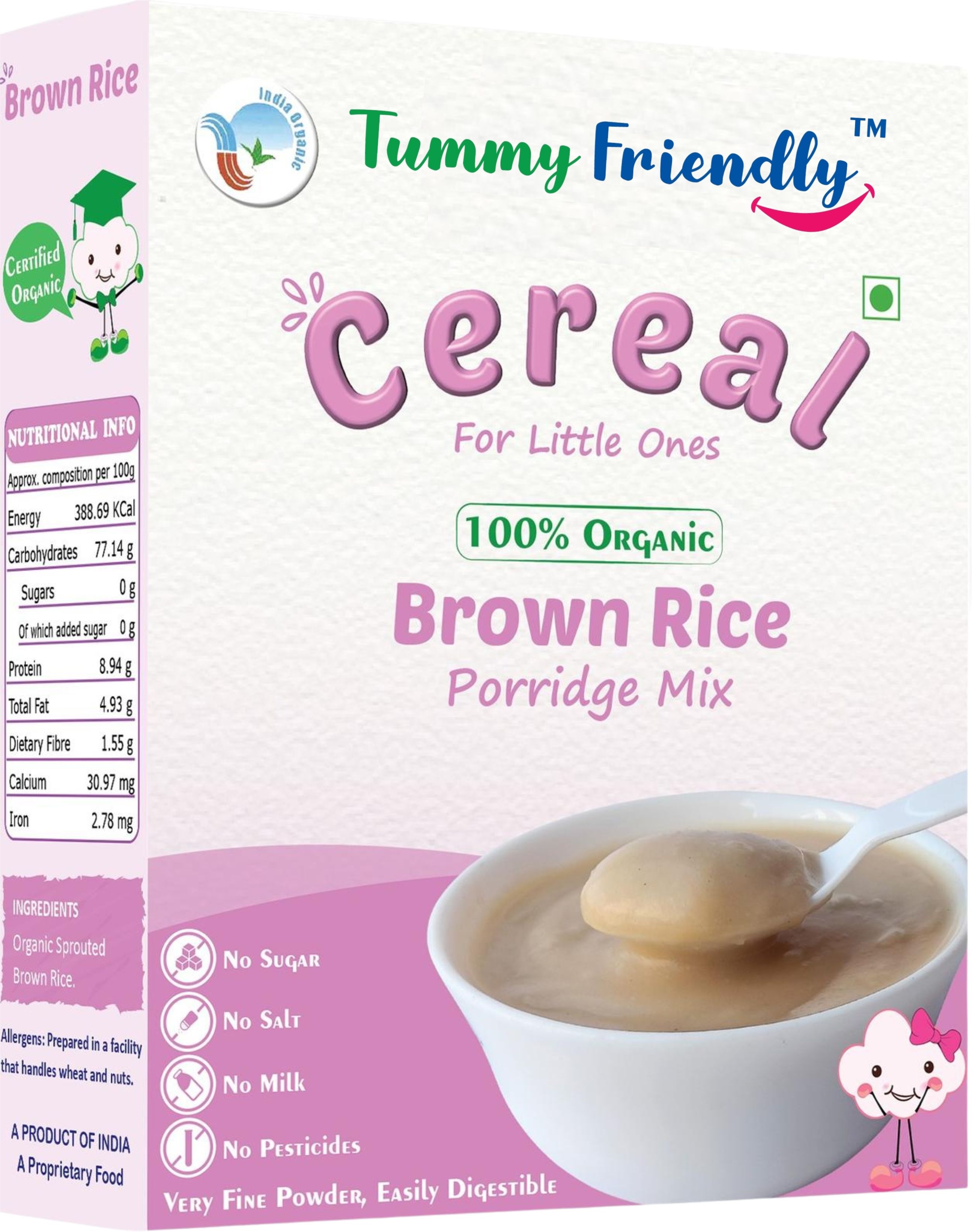 USDA Certified 100% Organic Sprouted Brown Rice Porridge Mix | Organic Baby Food for 6 Months Old | Excellent Weight Gain Baby Food| Made of Sprouted Whole Grain Brown Rice | 200g Cereal-image-18