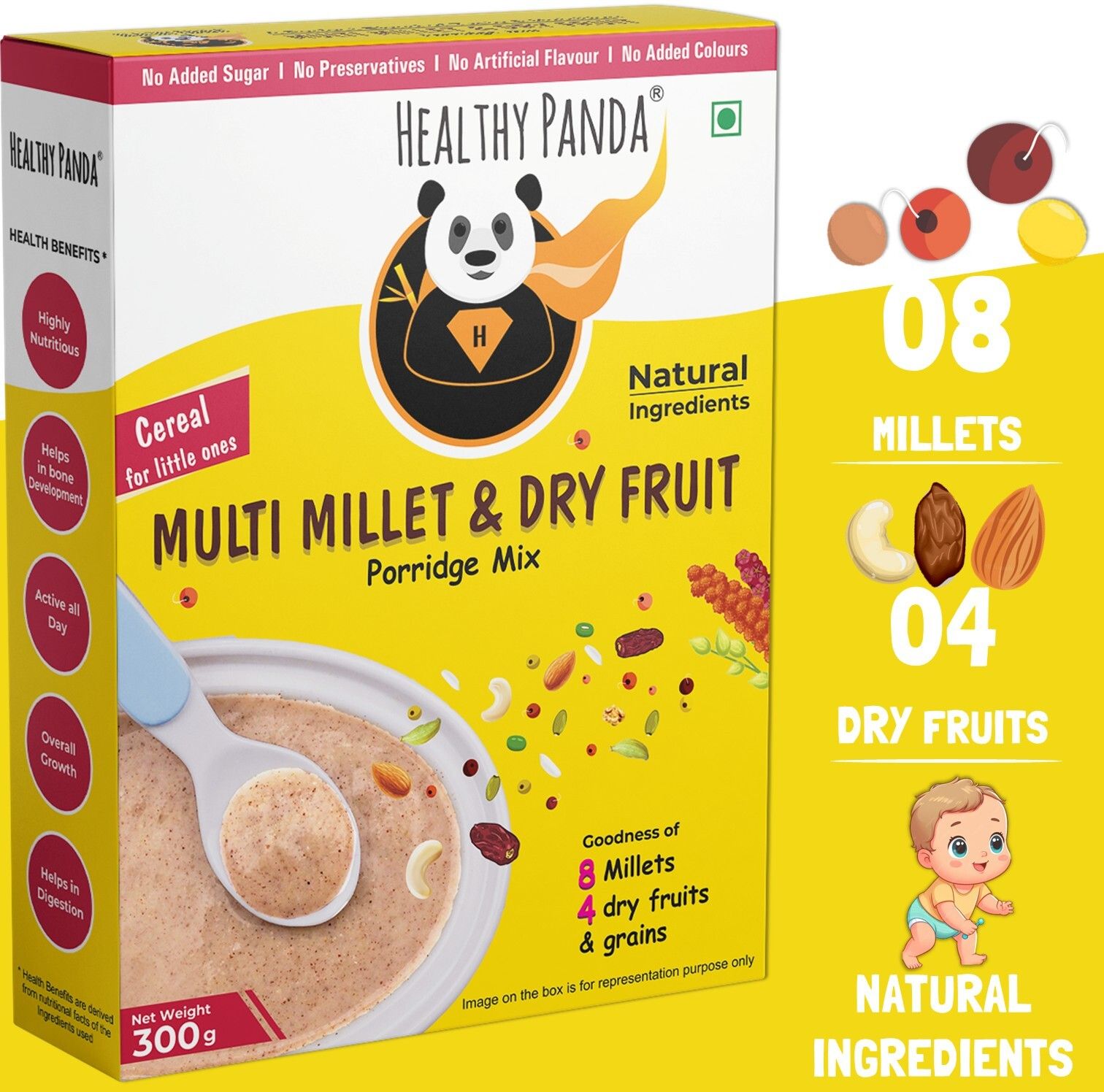 Organic Millet Cereal Mix |300G|Dry fruits Powder| Dates Powder| Baby food| baby Cereal-image-32