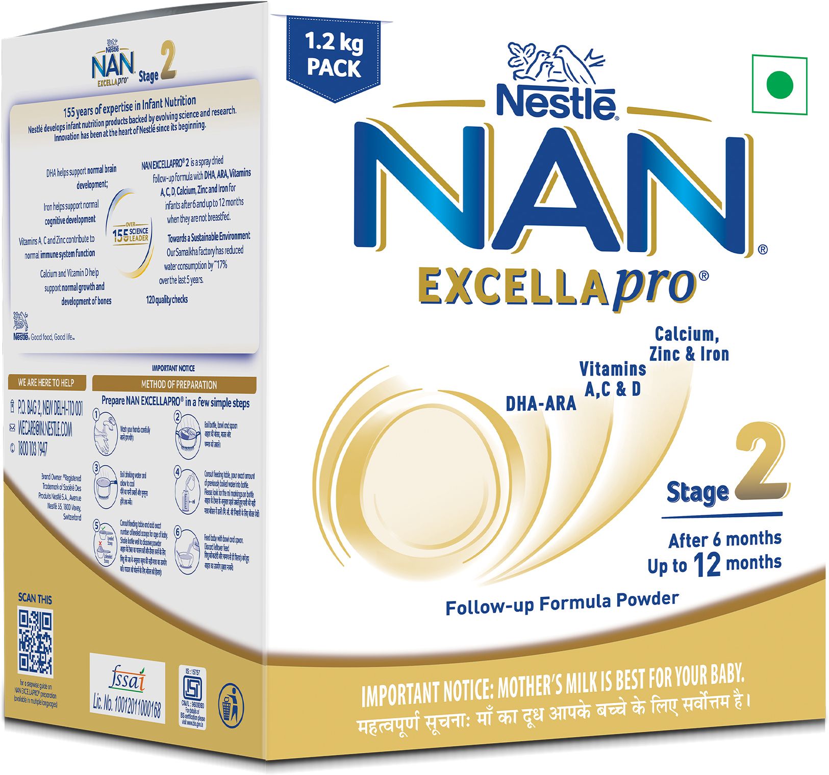 nestle nan excella pro Stage 2, Follow-Up Formula Milk Powder with DHA-ARA for Babies, Bag-in-Box Cereal-picture-20
