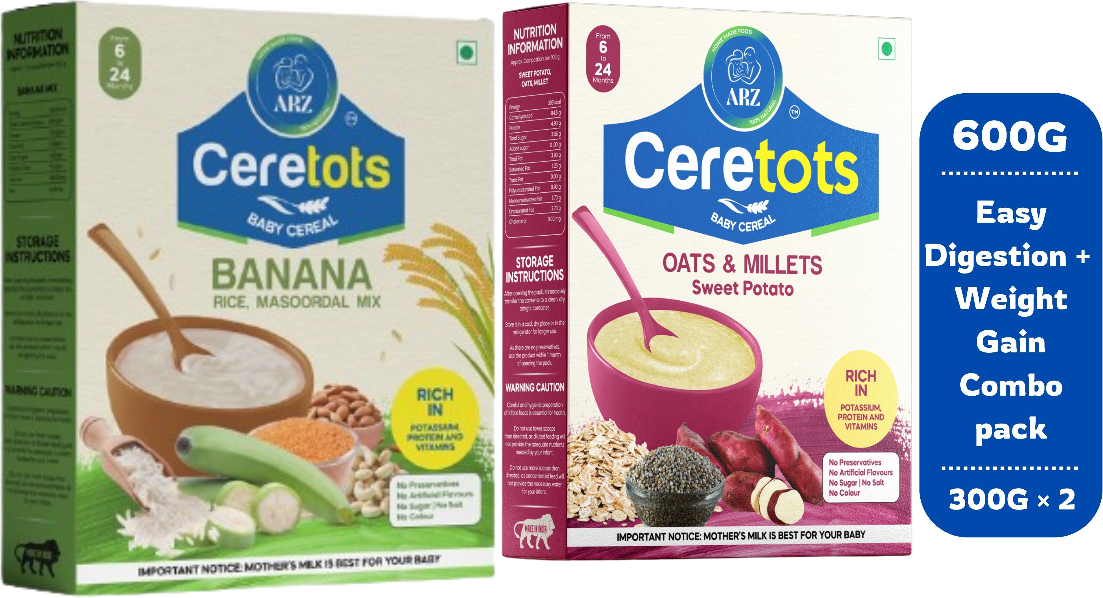 Healthy Weight Gain Combo Banana + oats Millets & Sweet Potato baby cereals Cereal-image-18