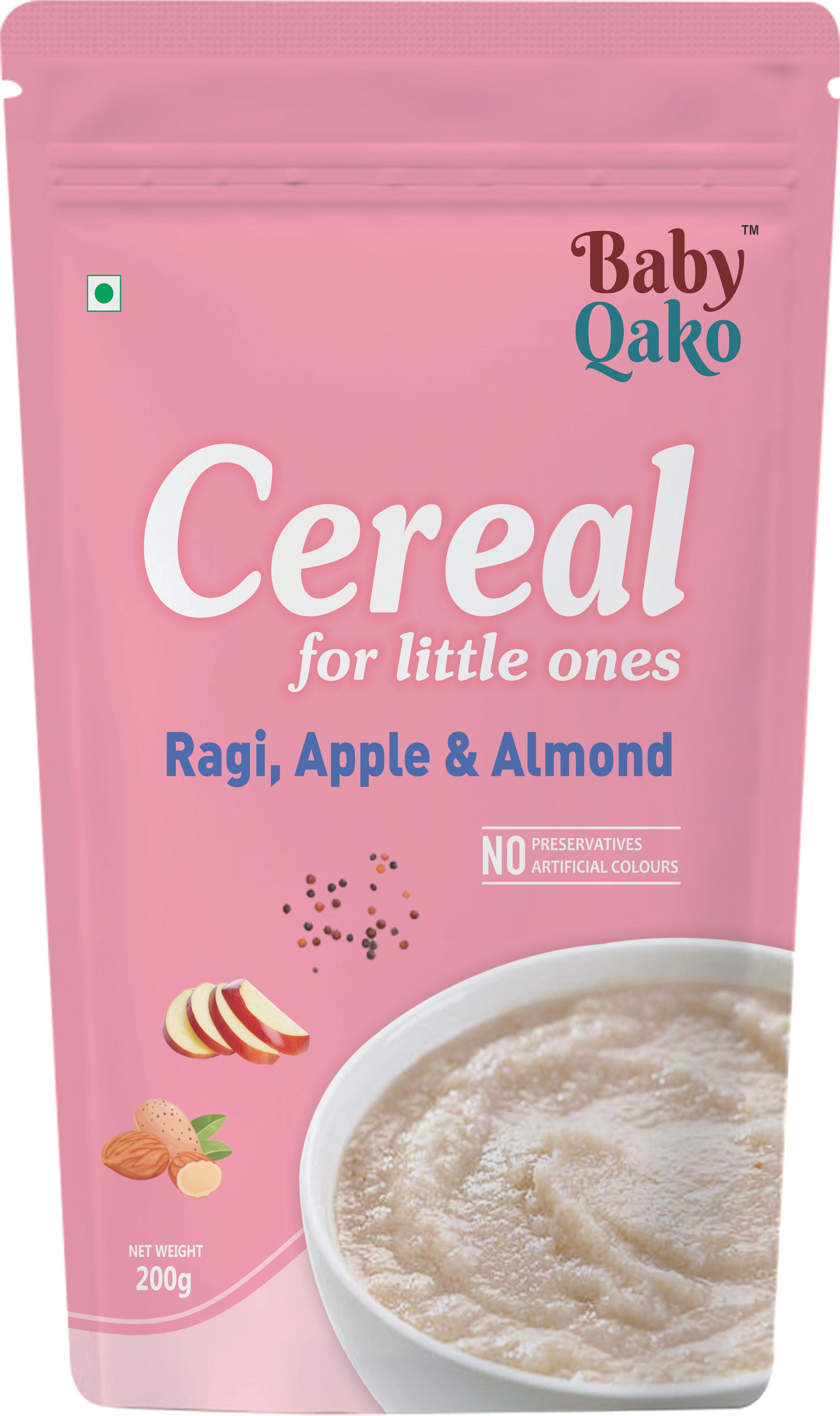 Sprouted Ragi, Apple & Almond Porridge Mix / No Preservatives | Instant Cereal