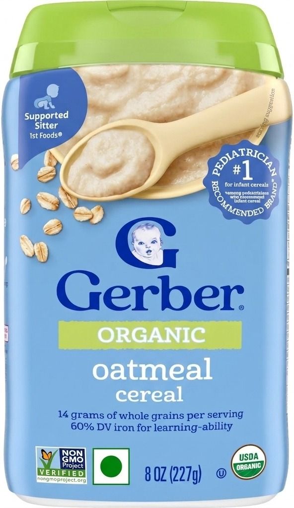 Organic Oatmeal Cereal, 8 oz (227 g) Cereal-image-24