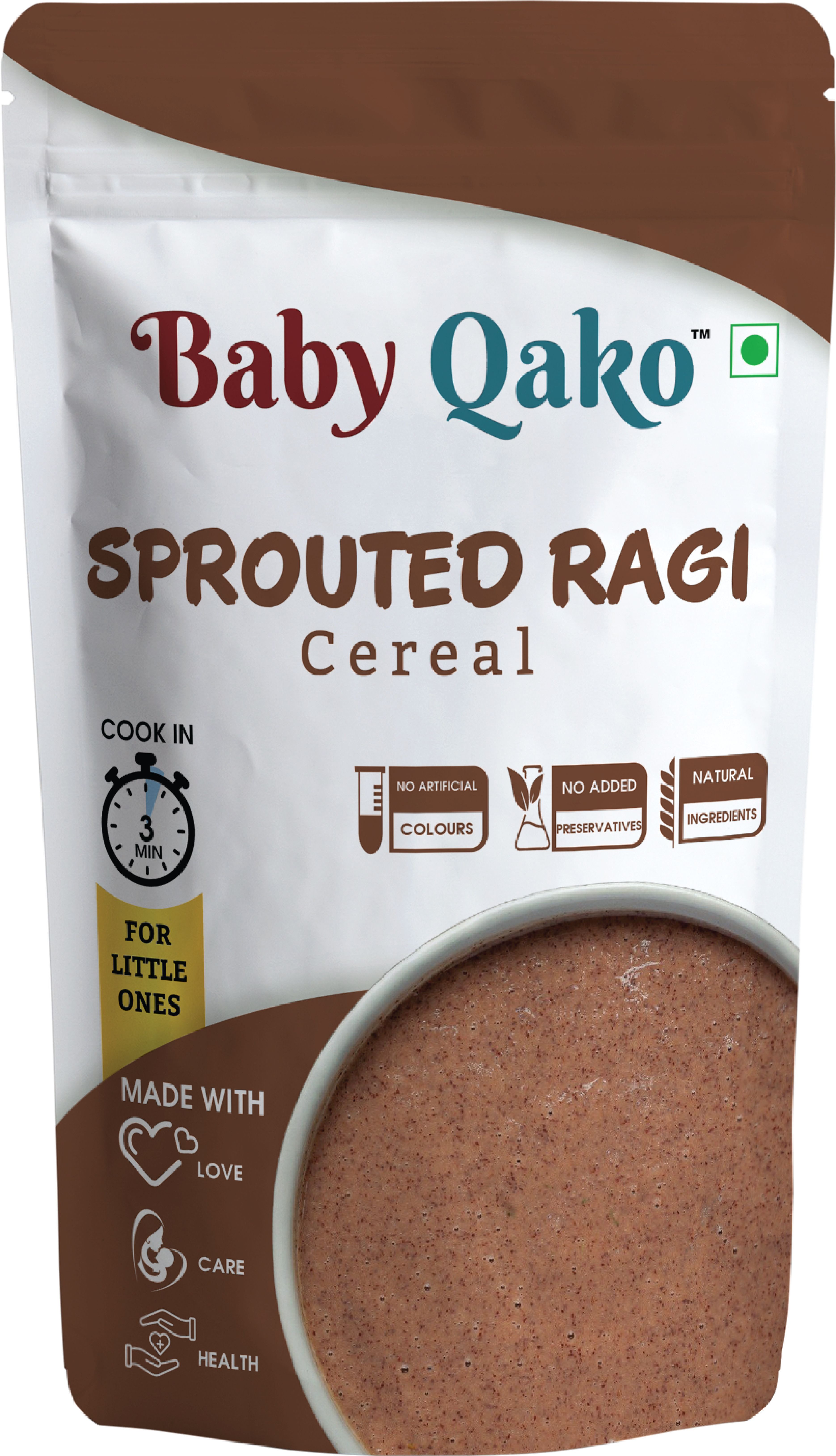 Sprouted Ragi Powder / No Preservatives | 100% Natural Ragi Flour for Baby's. Cereal