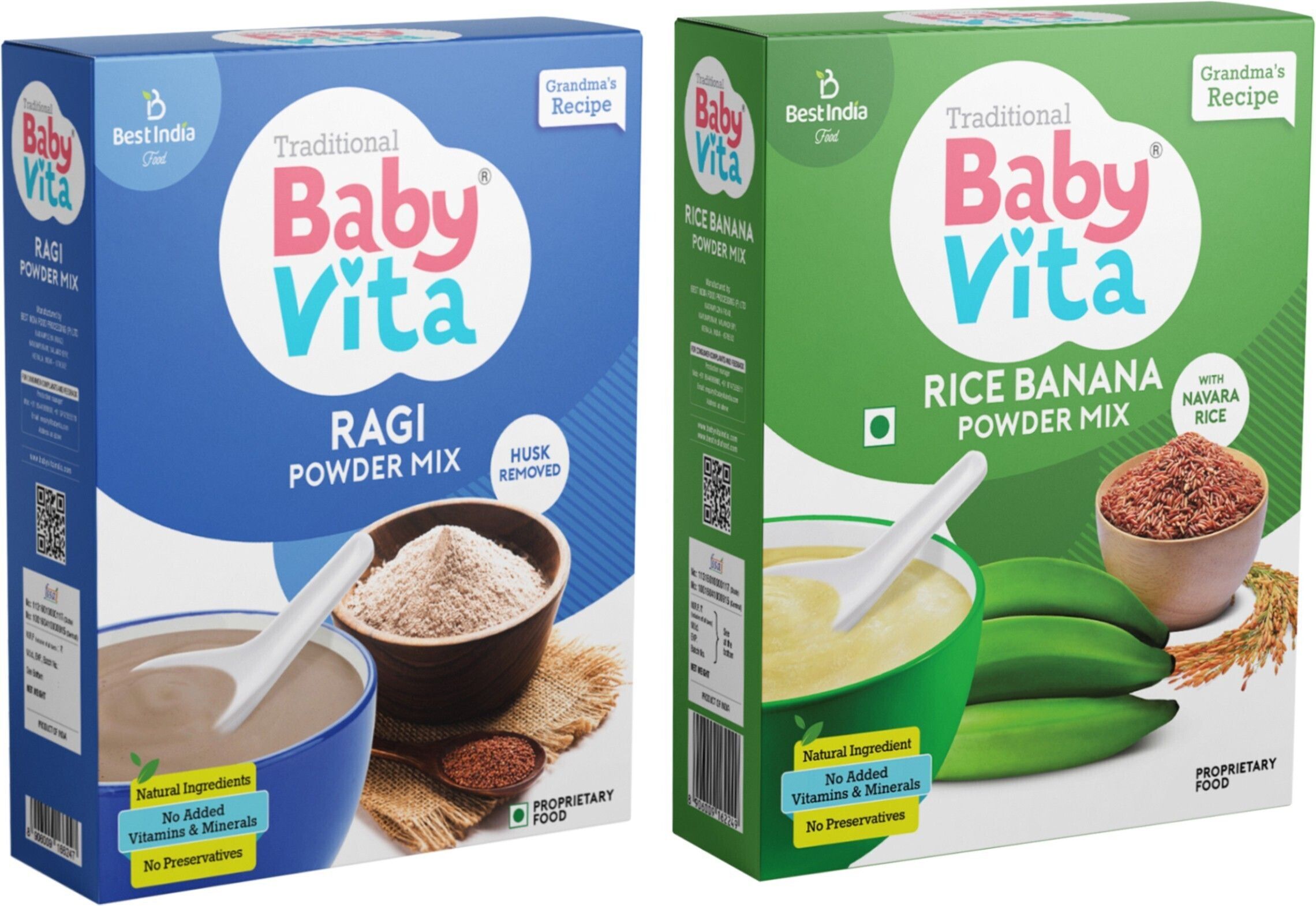 Rice Banana & Ragi Powder Mix | No Preservatives, No Added Vitamins & Minerals Cereal