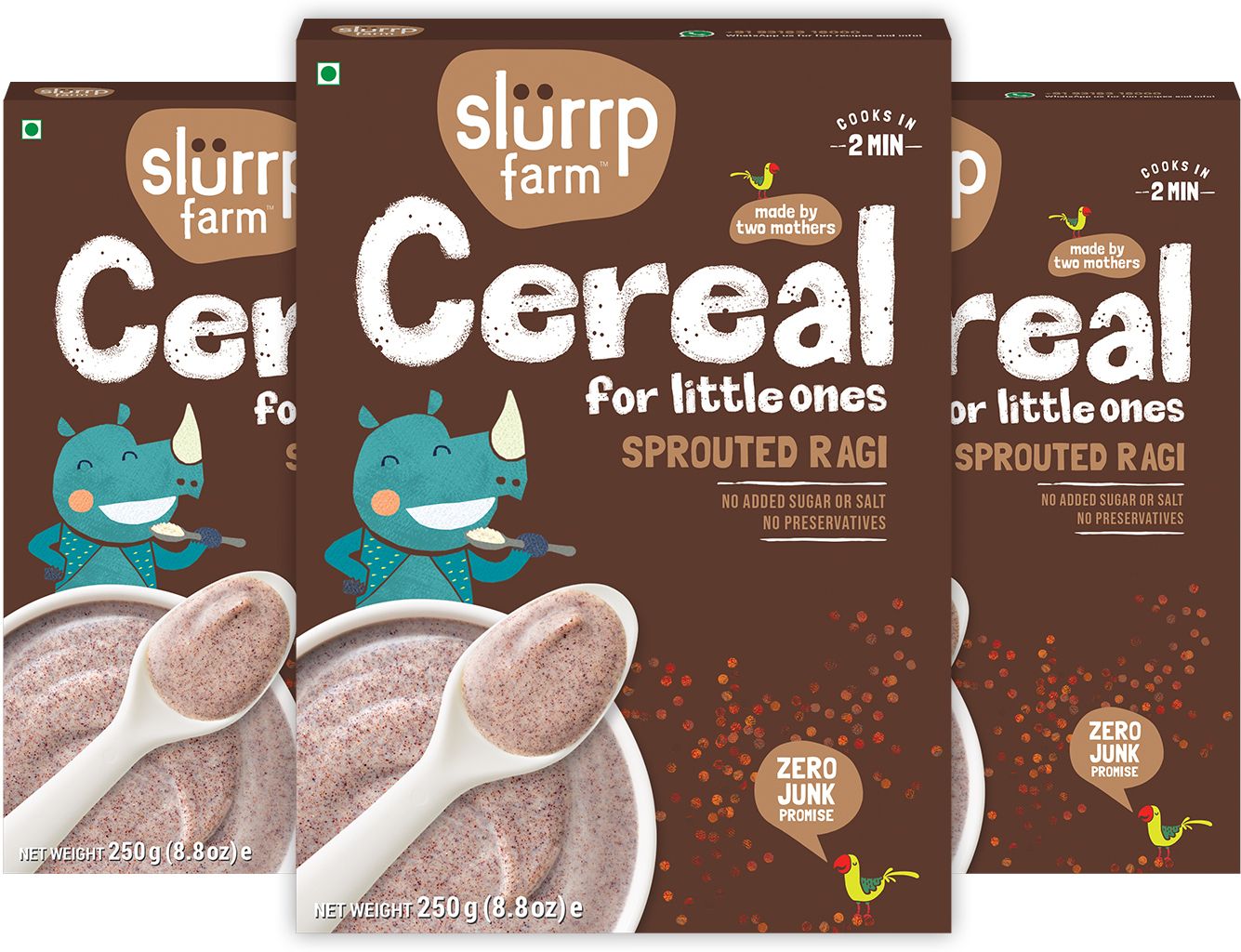 Sprouted Ragi Powder, 100% Natural Flour, No Milk, No Added Sugar, No Salt Cereal
