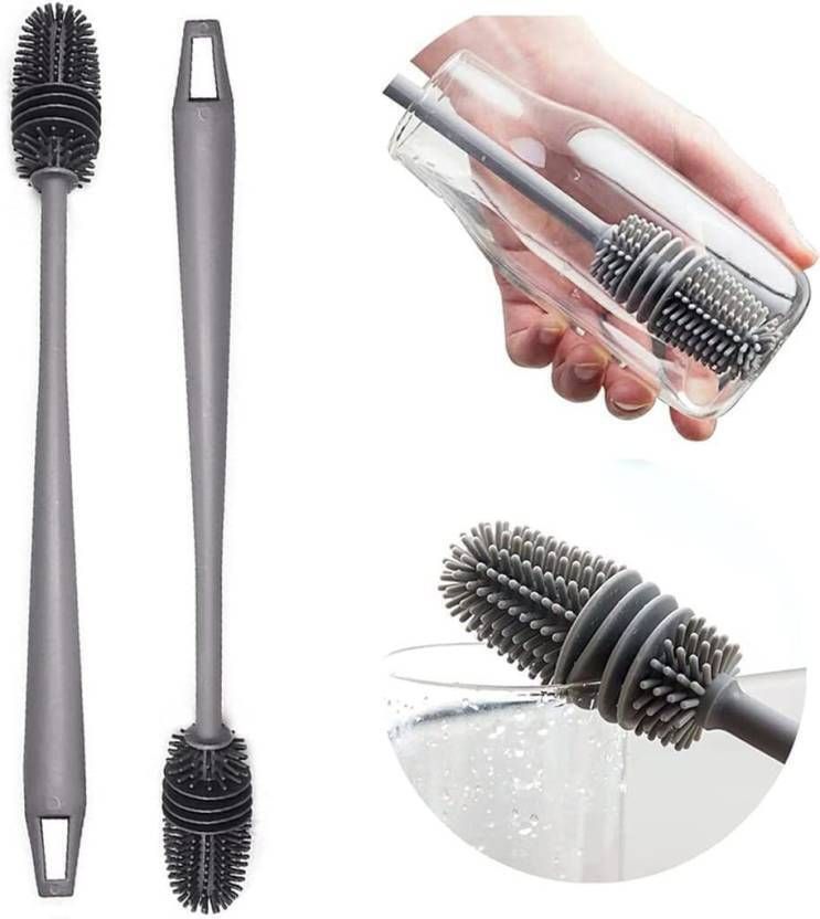 Silicone Bottle Cleaning Brush Long Handle/Baby Bottle Brush Changing Station-image-43