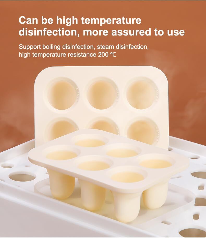 Silicone Baby Food Freezer Tray with Dust Cover