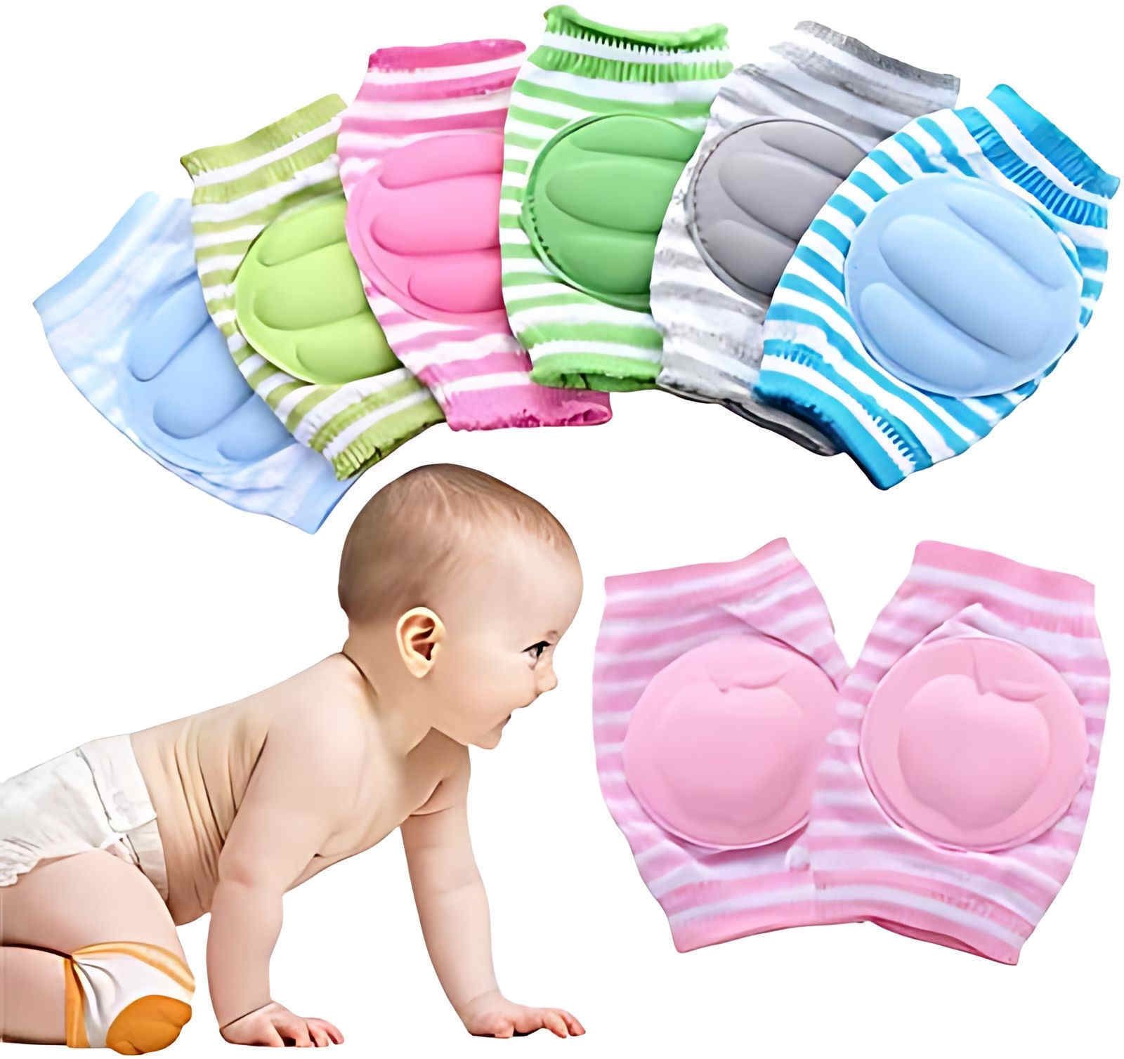 Baby Padded Knee Pads for Crawling, Anti-Slip Stretchable Kids Knee Cap Yellow, Blue Baby Knee Pads-image-43