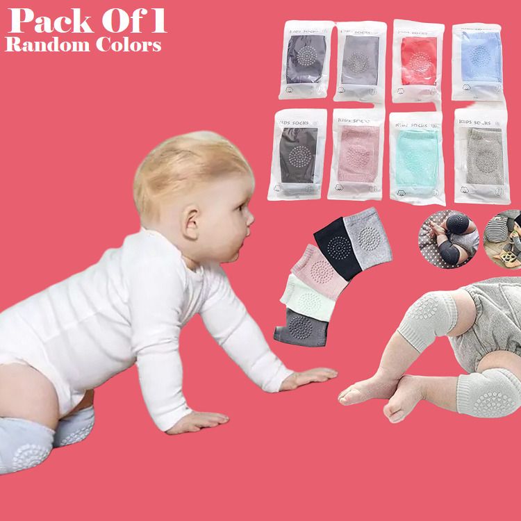 1Baby Kneepads for Crawling, Elastic Cotton Soft Knee Cap Elbow Safety Protector Multicolors Baby Knee Pads-image-2