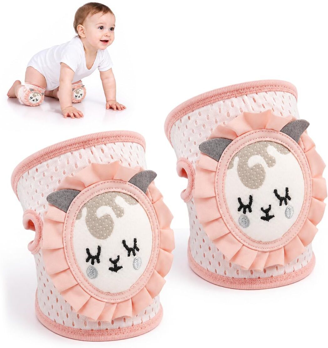 gustave Soft Baby Knee Pads for Crawling with Adjustable Cushion Protection Pink Pink Baby Knee Pads-picture-31