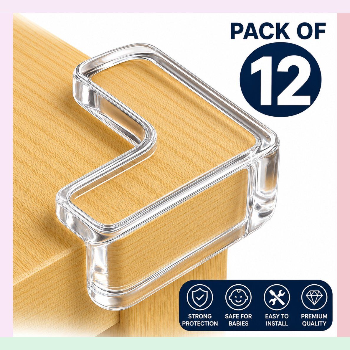 awero 12 PCS Transparent Silicone Corner Guards for Baby Proof Marble-picture-32