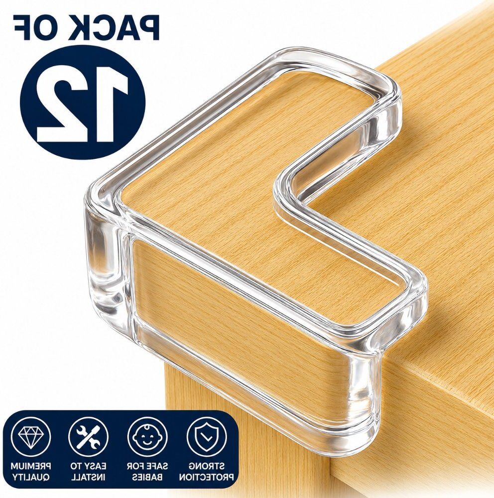 12 PCS Durable Silicone Corner Protectors for Baby Safety Marble Easy Install-image-2