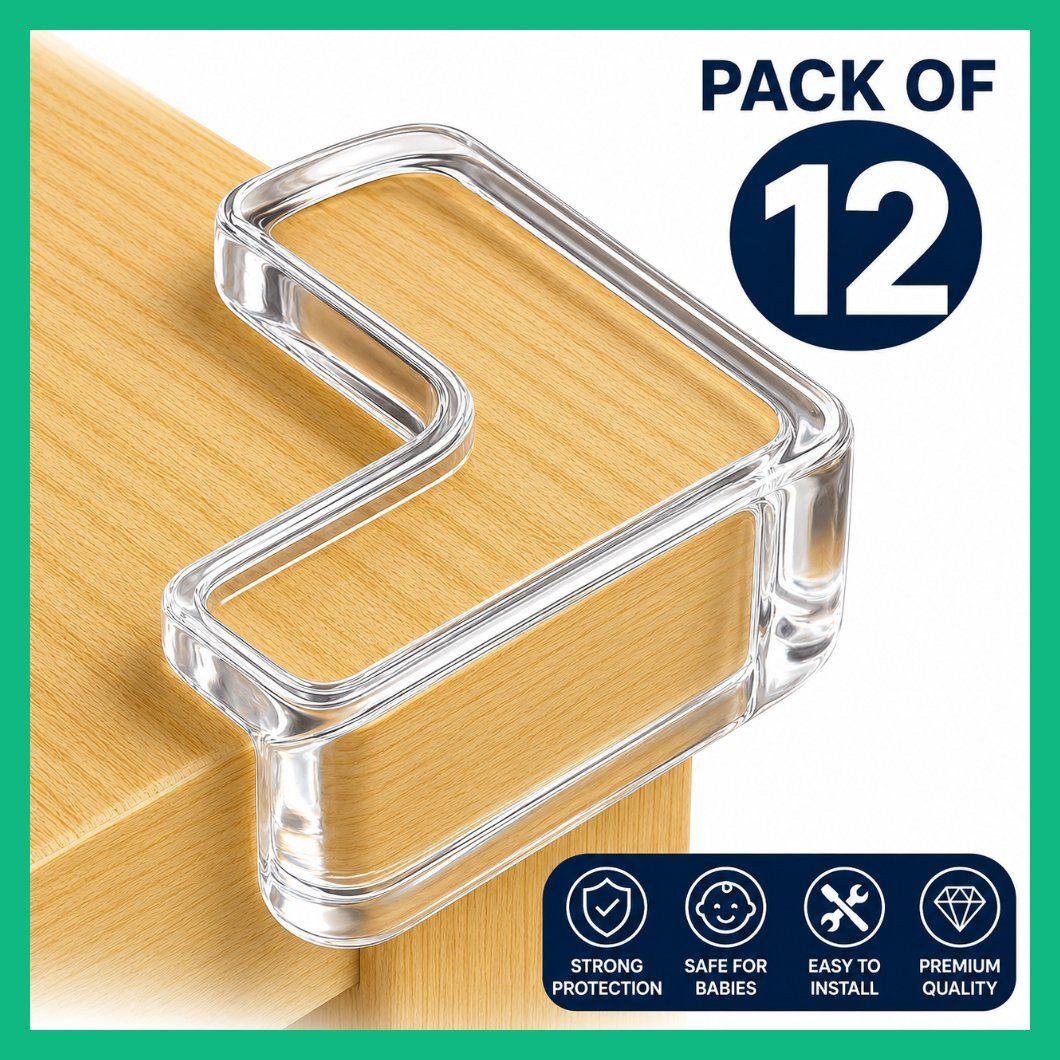 12 PCS Strong Silicone Corner Protectors for Child Proofing Wood Shock Absorbing-image-33