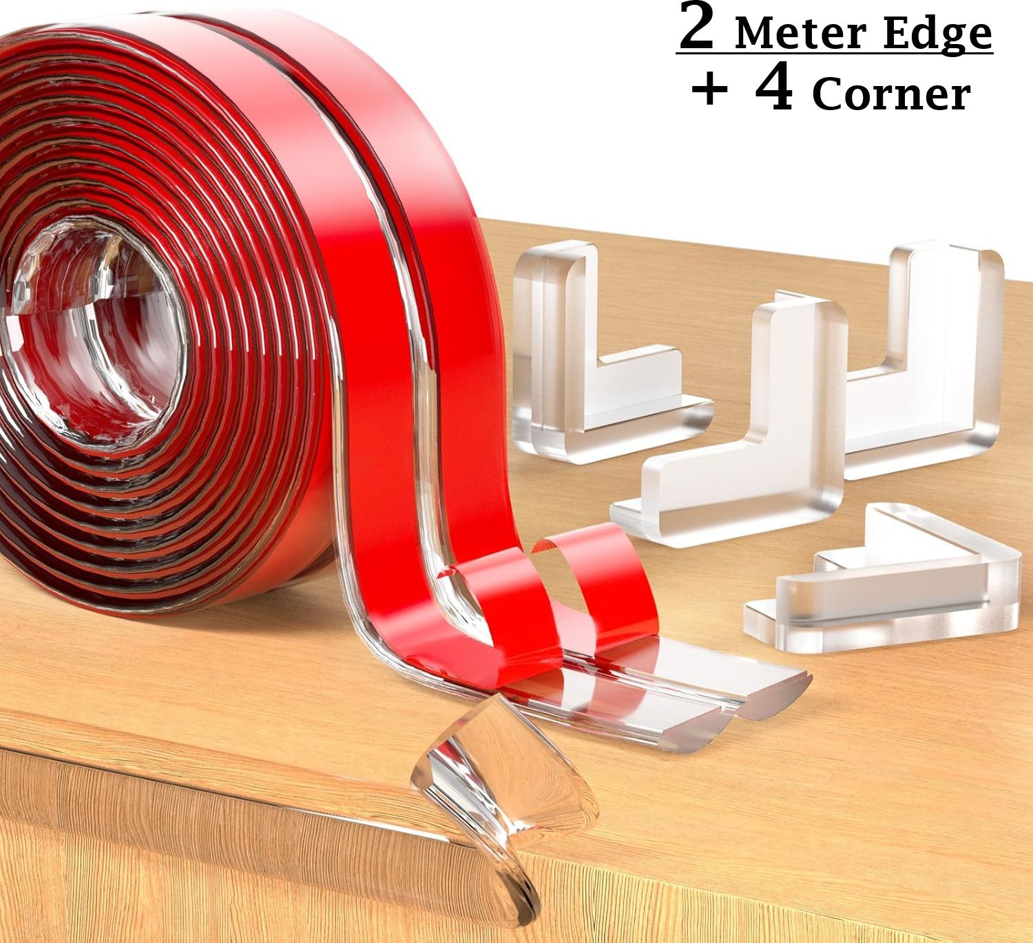 2 Meter Edge+4Corner Edge Protector, Baby Proofing Edge Protector Strip for Kids-image-46