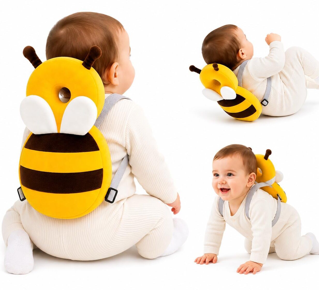 gift lume Baby Back Protector for Babies | Honey Bee Soft Cushion Anti-Fall Head & Back-picture-35