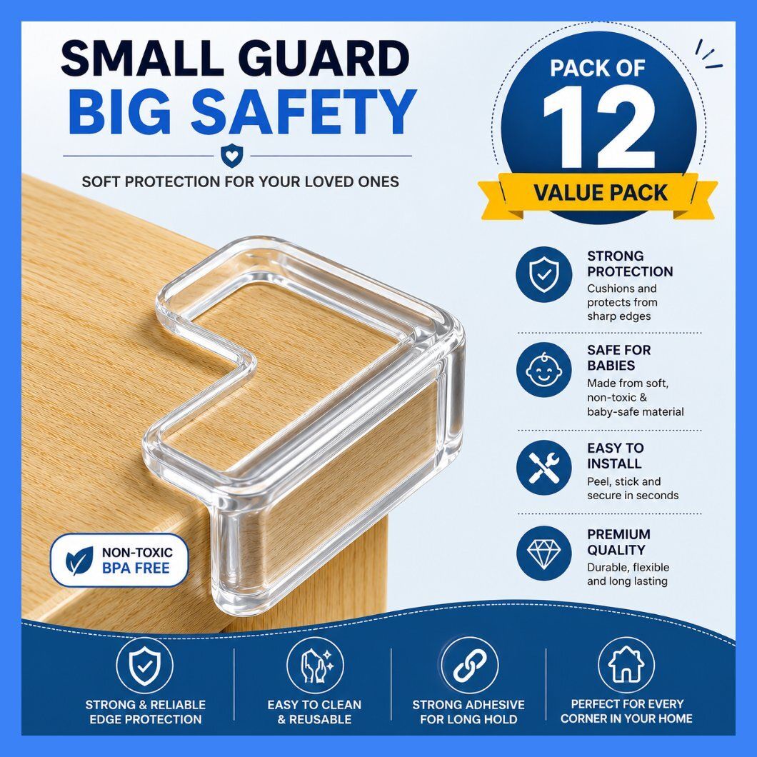 awero 12 PCS Transparent Silicone Corner Guards for Furniture Safety Edge-picture-44
