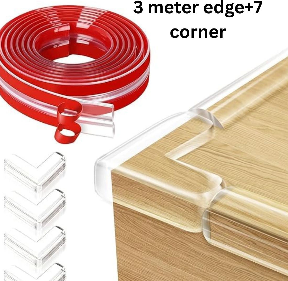 qyrix 3 Meter Edge+7Corner Edge Protector, Baby Proofing Edge Protector Strip for Kids-picture-5