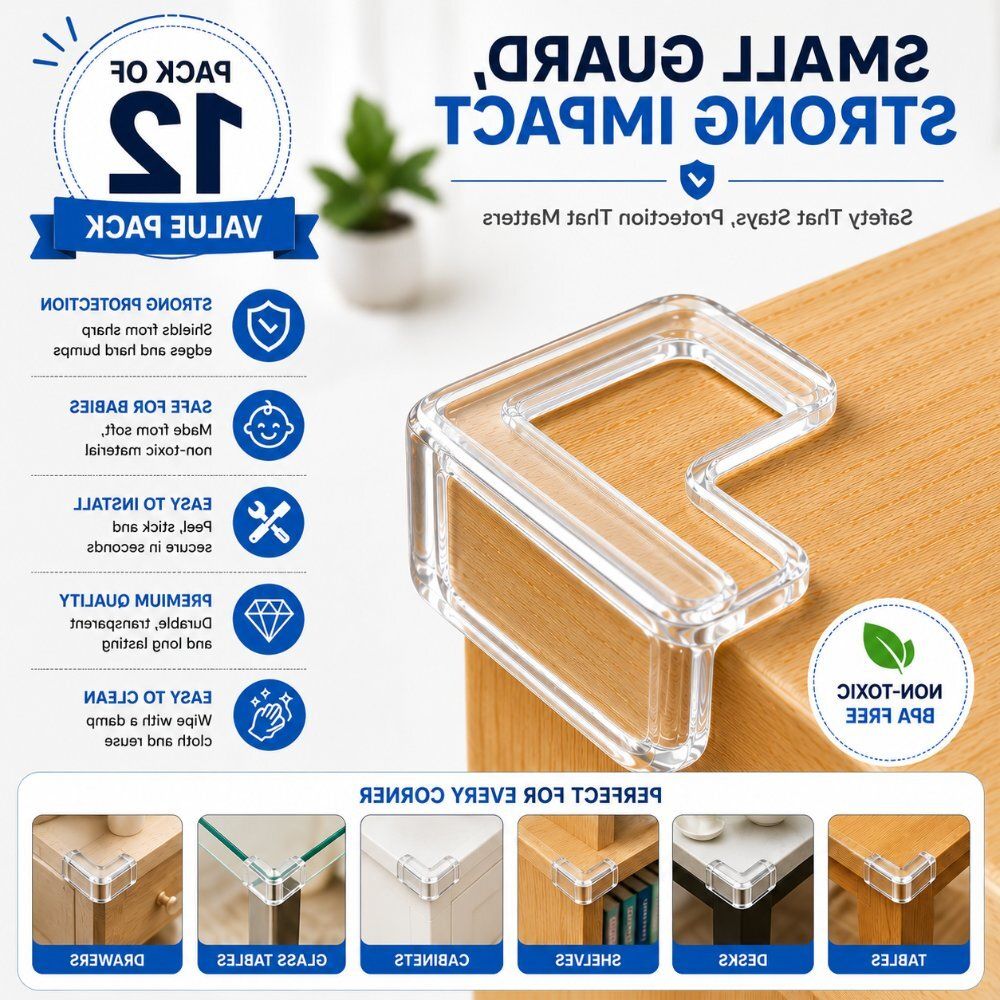 12 PCS Strong Silicone Corner Protectors for Child Safety Desk Home Essentials-image-36
